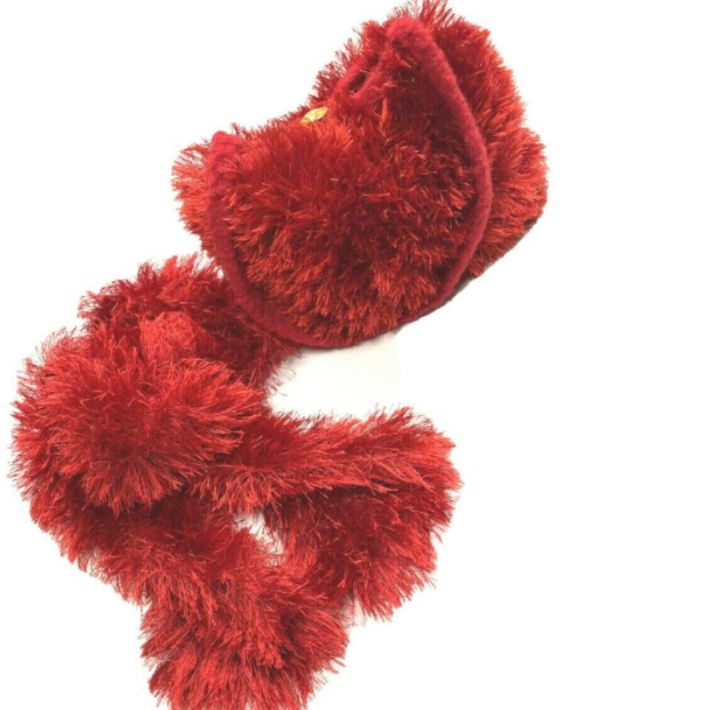 Vintage 1980s 90s Red Statment Bag & Scarf Combo